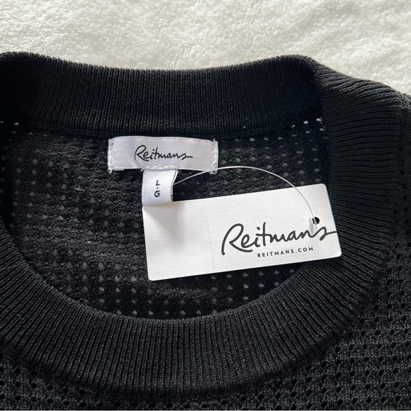 New Reitman’s Open Stitch Black Top - Picture 2 of 5